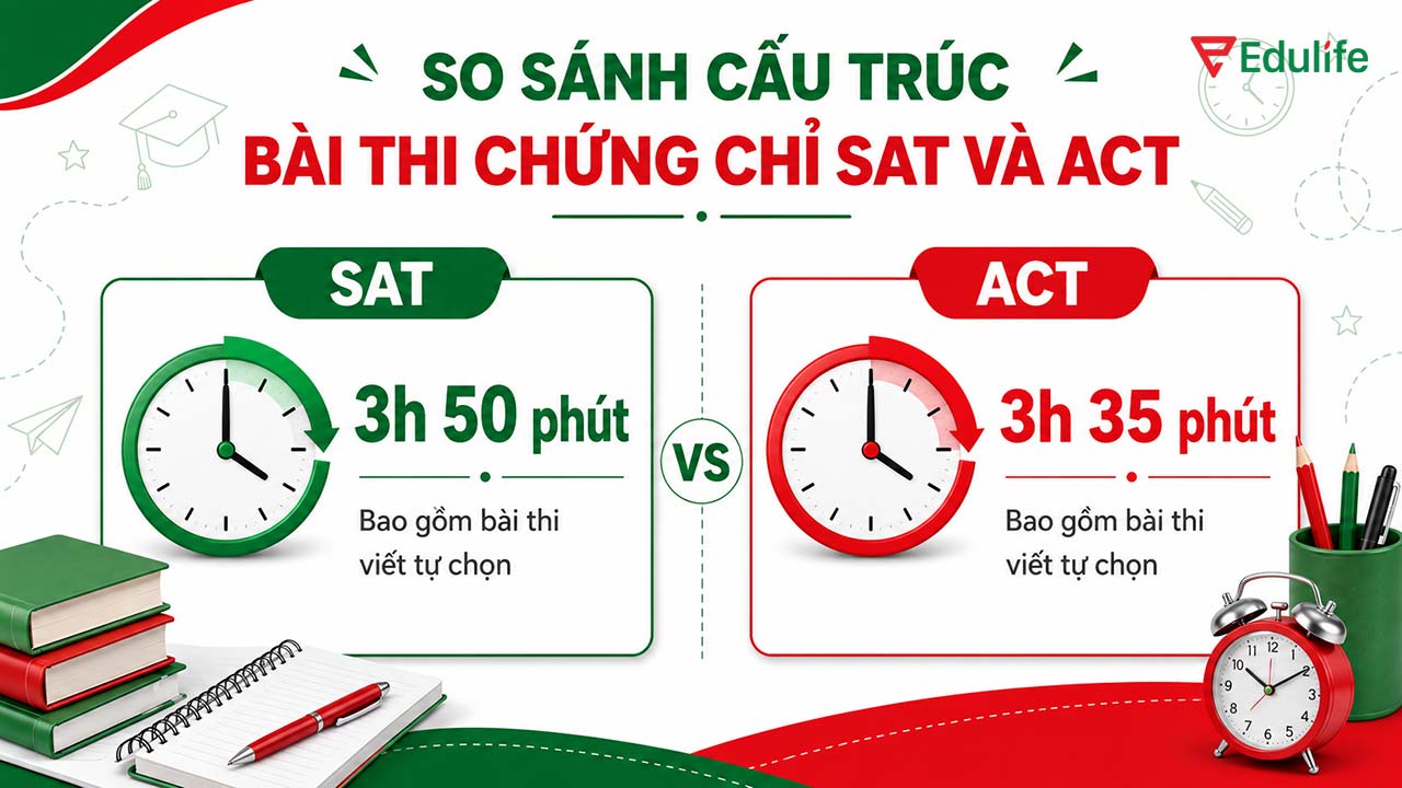 So sánh bài thi chứng chỉ SAT và ACT