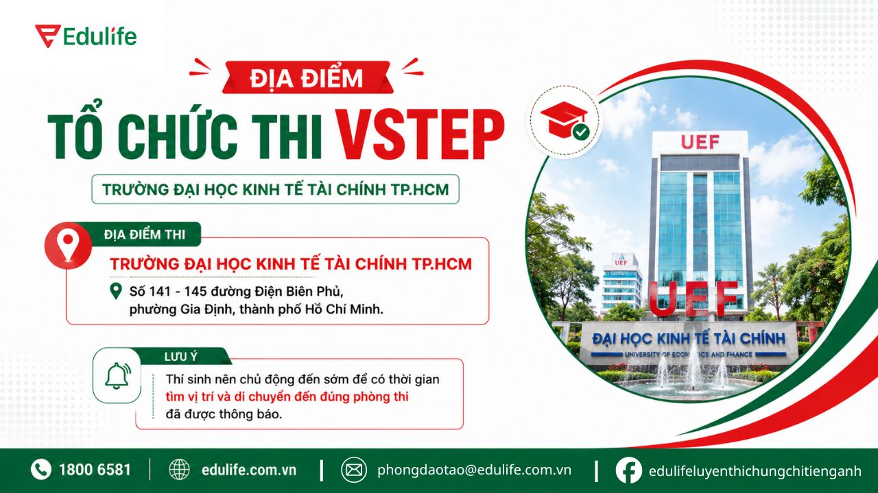 Review địa điểm thi VSTEP tại trường Đại học Kinh tế Tài chính TP.HCM