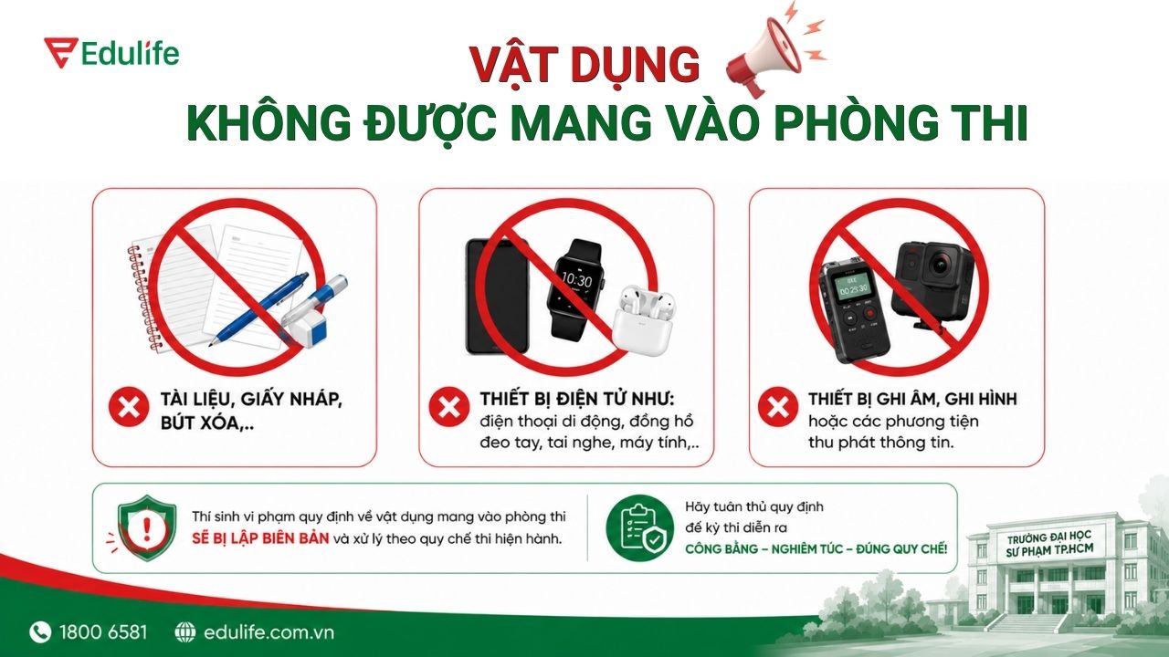 Thí sinh không được mang tài liệu và các thiết bị điện tử vào phòng thi VSTEP Thí sinh không được mang tài liệu và các thiết bị điện tử vào phòng thi VSTEP
