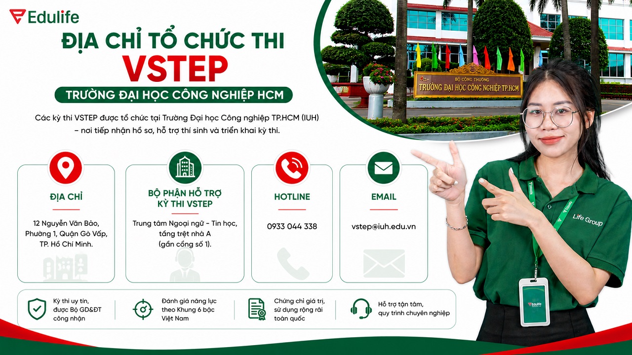 Địa chỉ tổ chức thi VSTEP trường ĐH Công nghiệp HCM