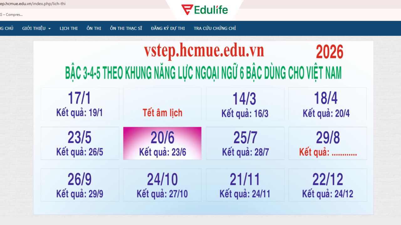 Lịch thi VSTEP sẽ được HCMUE thông báo trên các kênh chính thống Lịch thi VSTEP sẽ được HCMUE thông báo trên các kênh chính thống