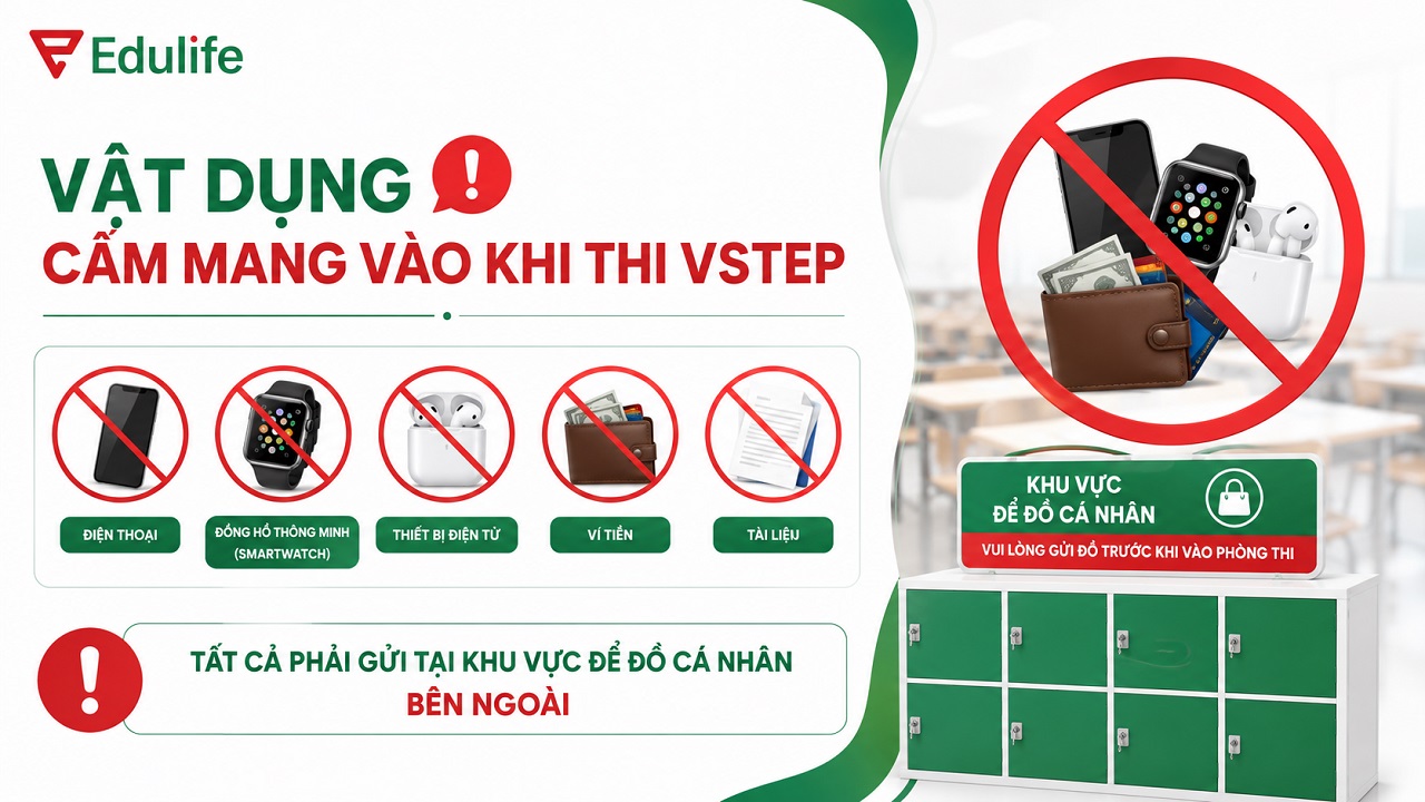 Những vật dụng bị cấm mang vào khi dự thi VSTEP