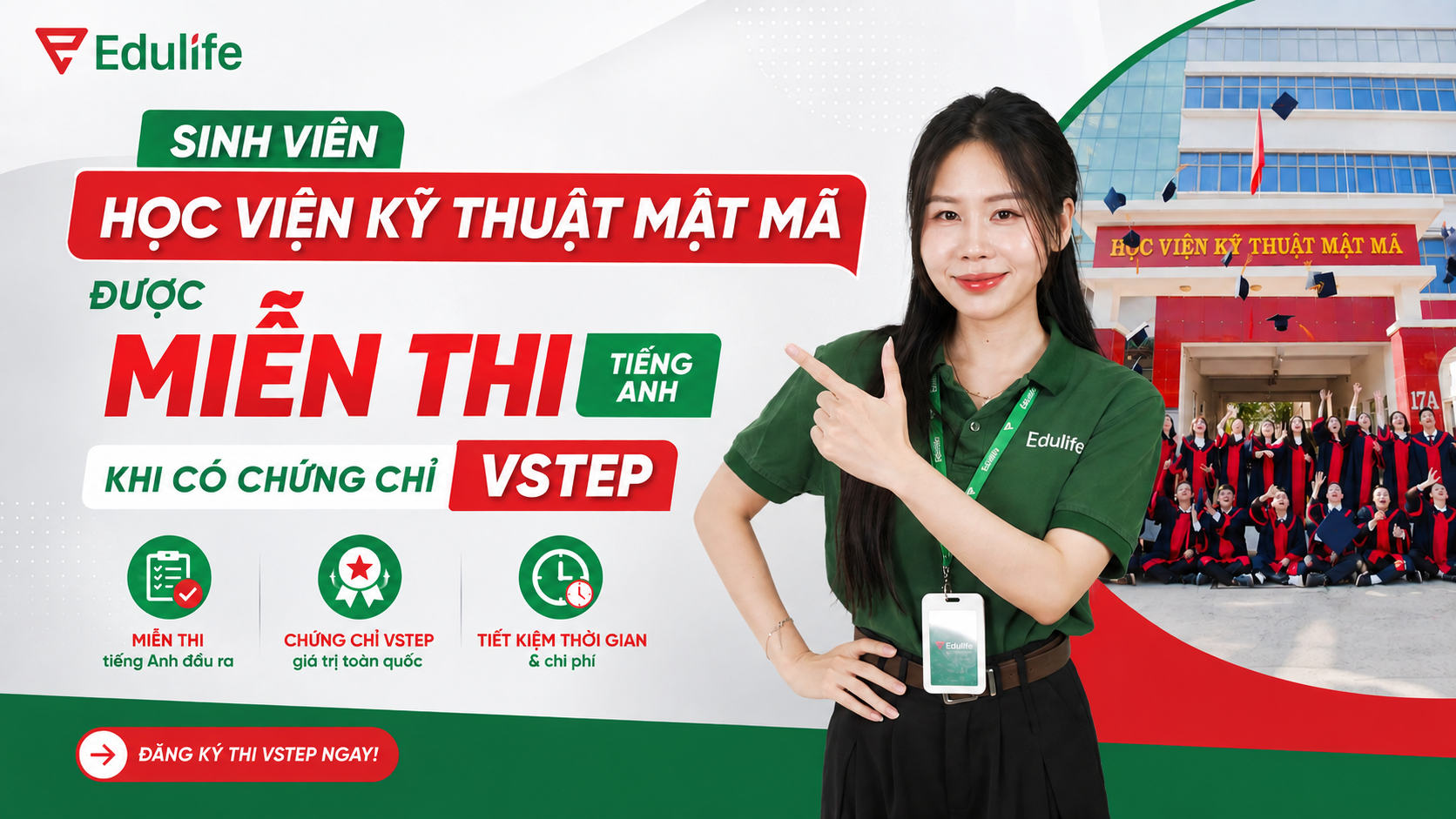 Học viện Kỹ thuật mật mã miễn học môn tiếng Anh cho những sinh viên đã có chứng chỉ tiếng Anh