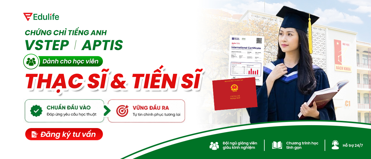 Chứng chỉ VSTEP/APTIS cho Thạc sĩ, Tiến sĩ
