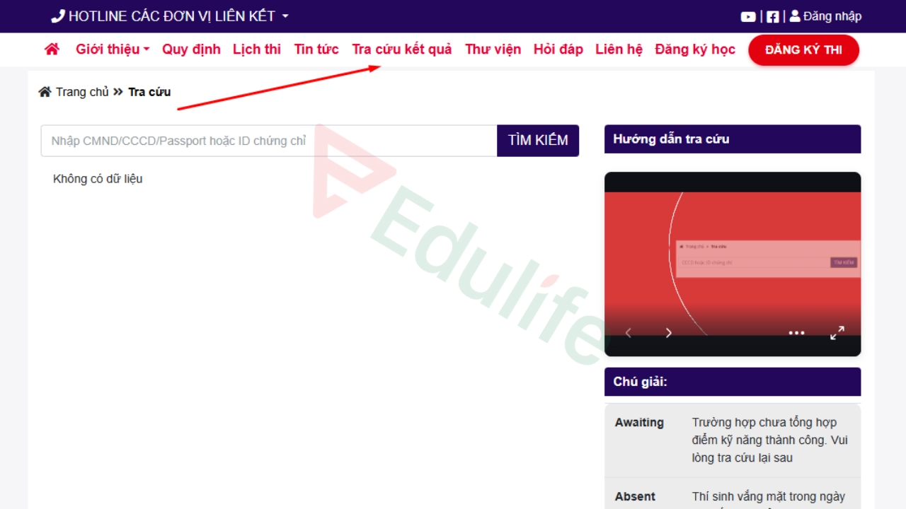 Truy cập vào trang web chính thức để tra cứu điểm thi Aptis online