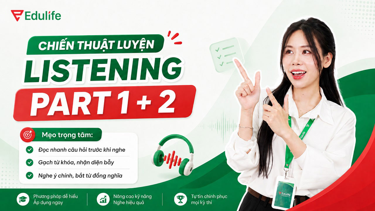 Chiến thuật xử lý bài Listening Part 1 + part 2