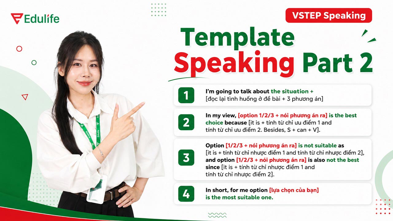 Template trả lời Speaking VSTEP Part 2