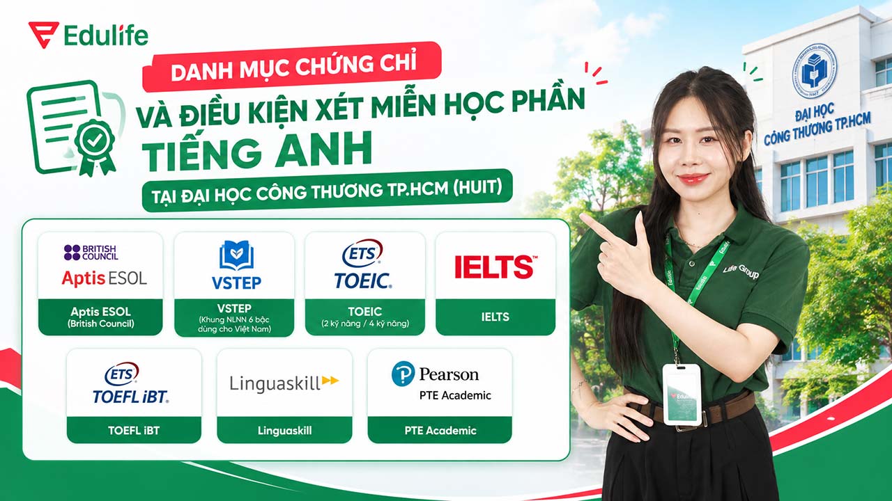 Những chứng chỉ được trường ĐH Công thương TPHCM chấp nhận để xét miễn học phần tiếng Anh