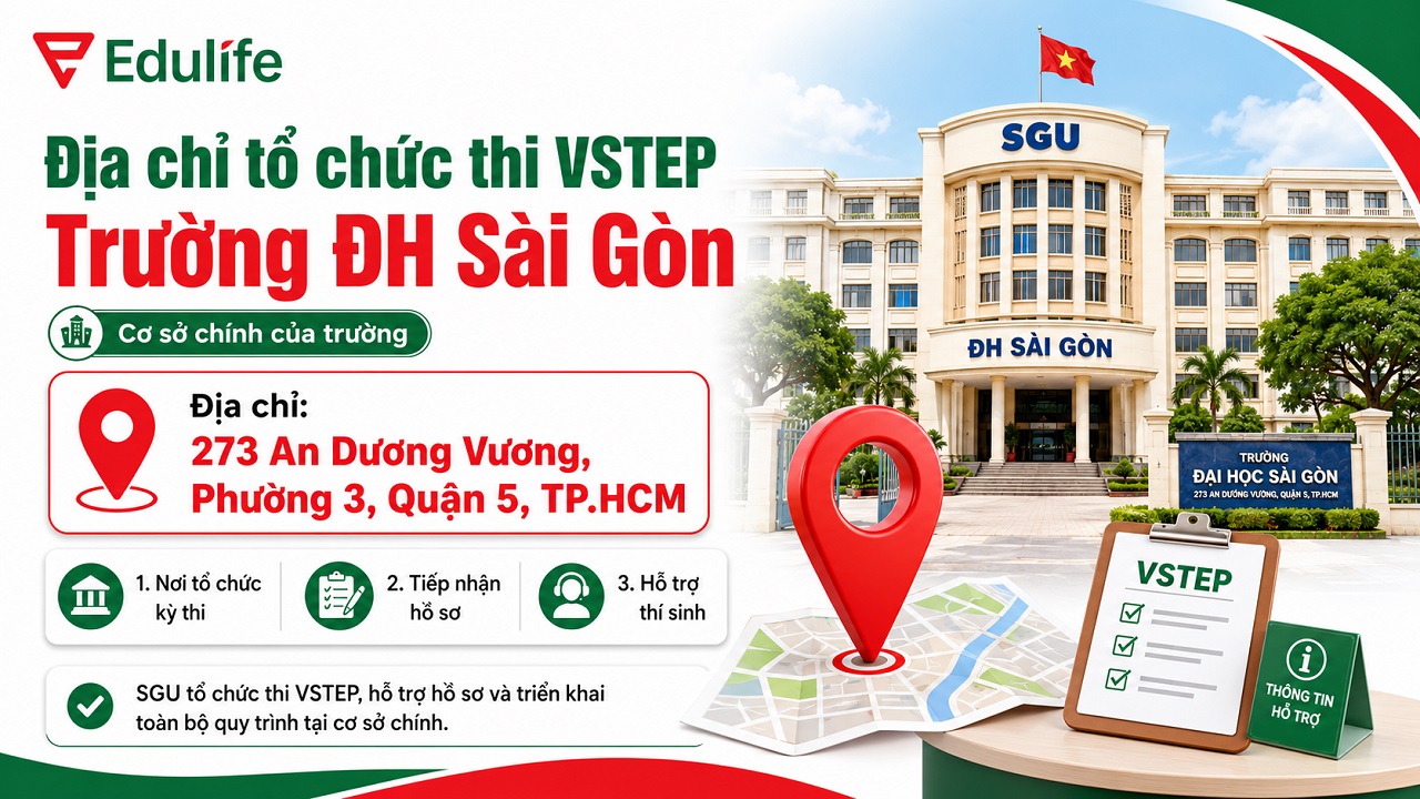 Địa chỉ chính xác địa điểm tổ chức thi VSTEP trường ĐH Sài Gòn