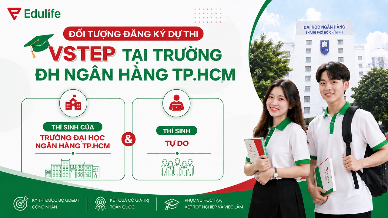 Đối tượng đăng ký dự thi VSTEP tại trường ĐH Ngân hàng TPHCM