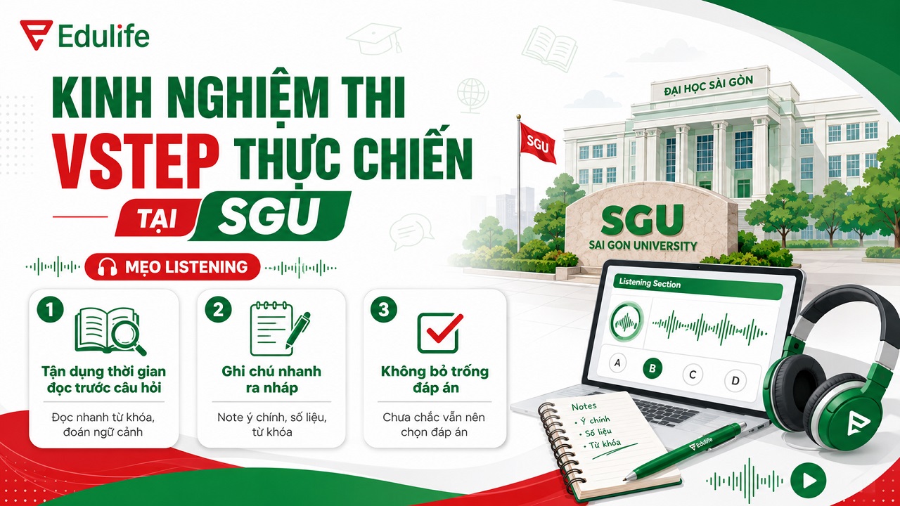 Kinh nghiệm thi VSTEP thực chiến tại ĐH Sài Gòn