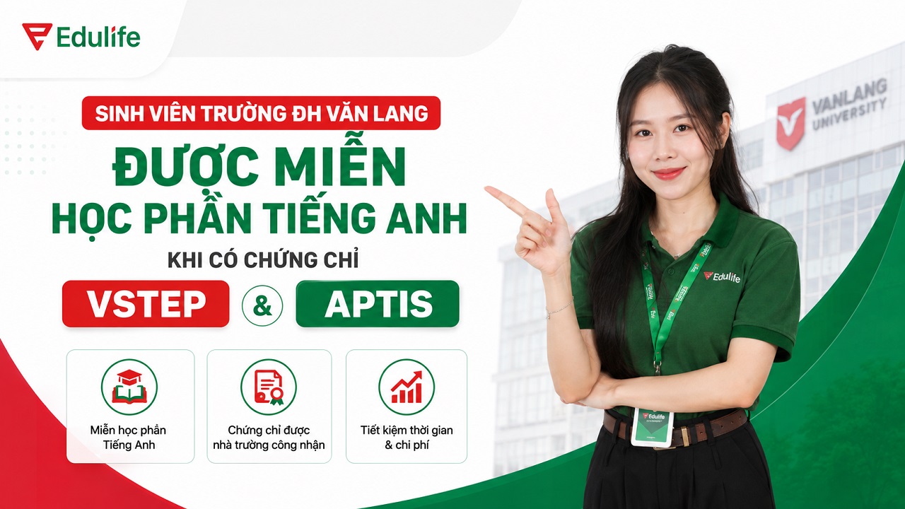 Sinh viên trường Đại học Văn Lang được miễn thi tiếng Anh khi có chứng chỉ VSTEP/APTIS