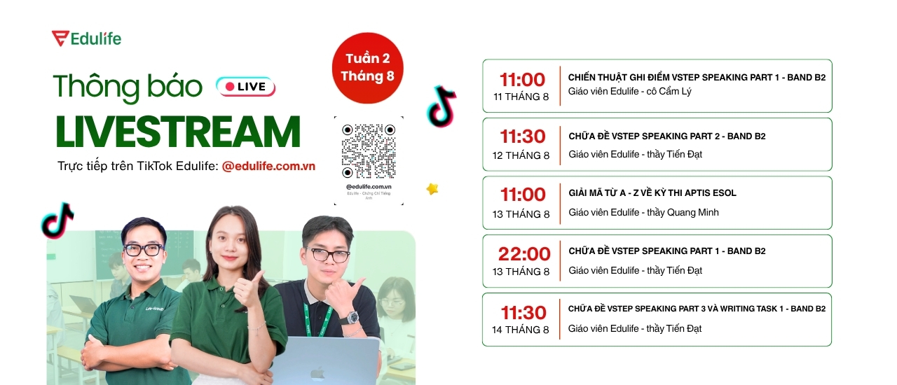 Lịch livestream EDL tuần 2 tháng 8