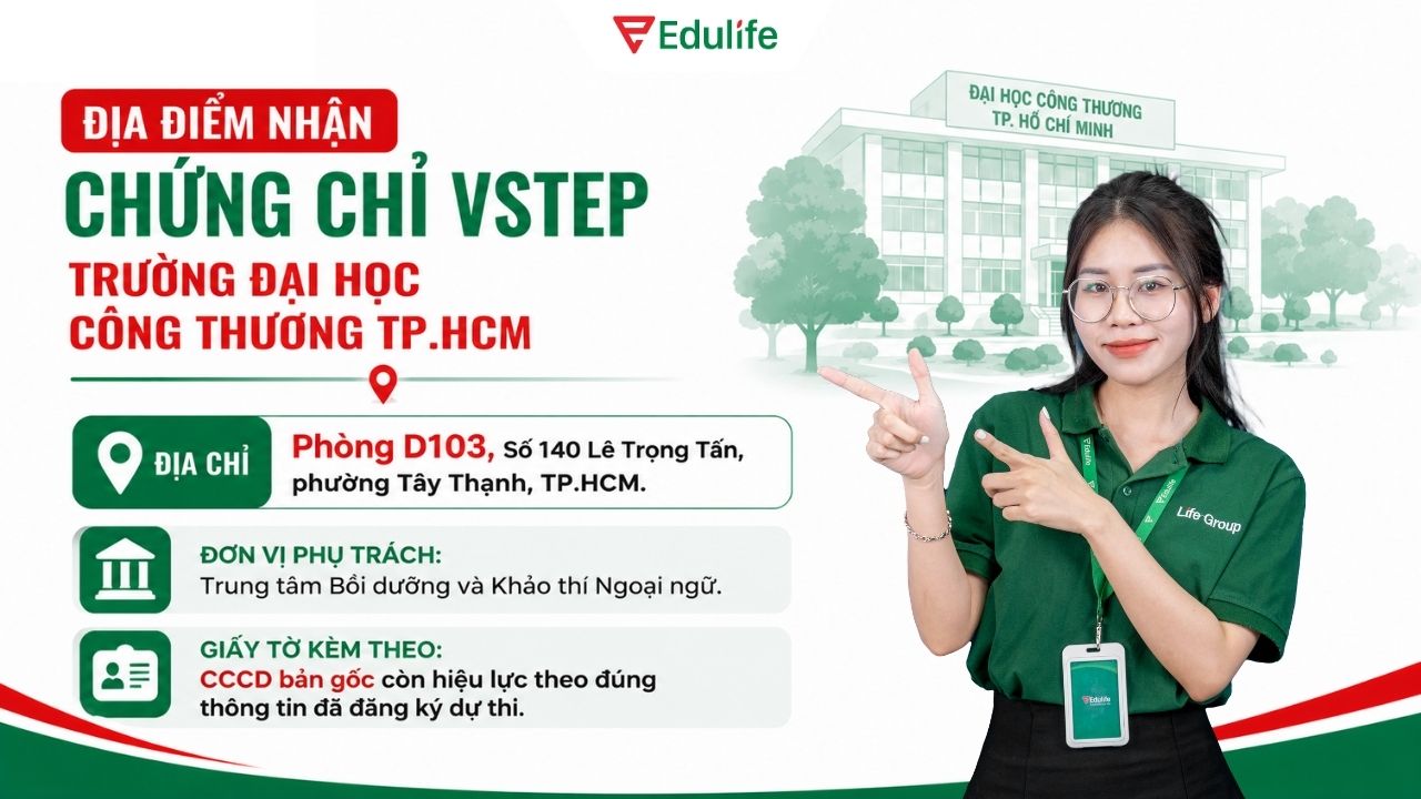 Thí sinh nhận chứng chỉ VSTEP tại Trung tâm Bồi dưỡng và Khảo thí Ngoại ngữ HUIT