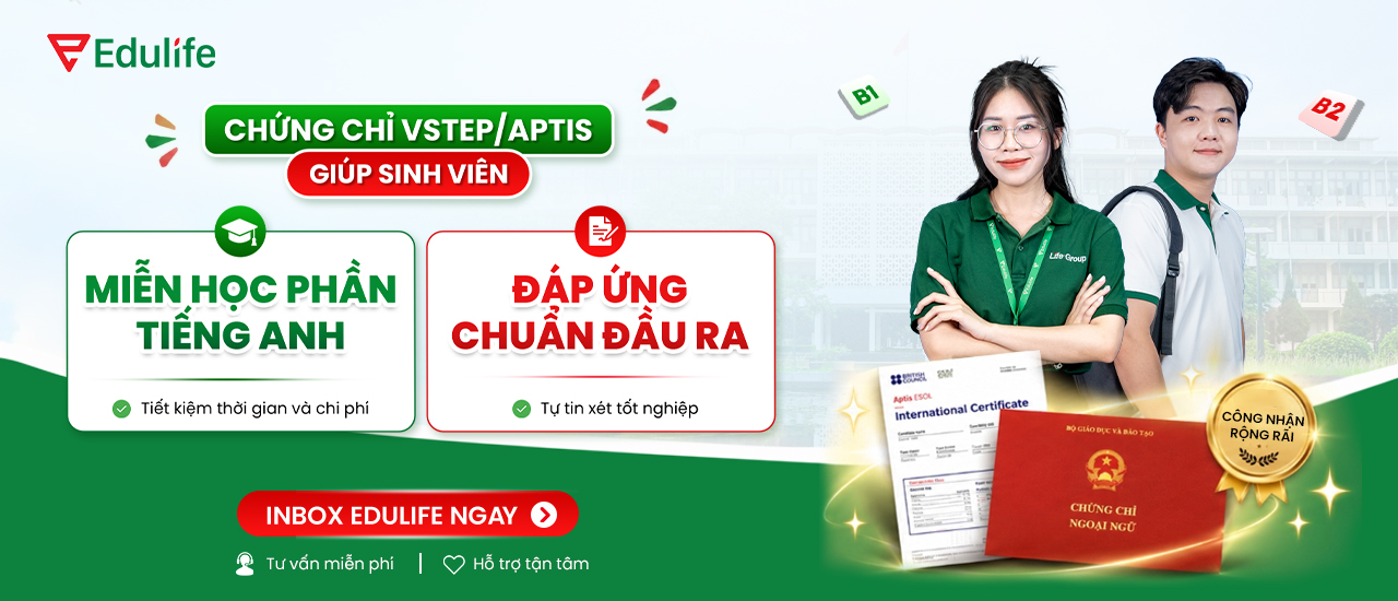 Chứng chỉ VSTEP/APTIS giúp sinh viên miễn học phần tiếng Anh và xét chuẩn đầu ra Đại học