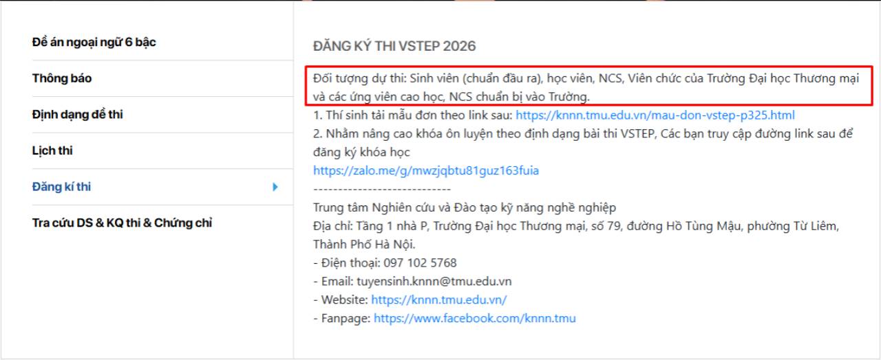 Trường Đại học Thương mại chỉ nhận thí sinh nội bộ của trường