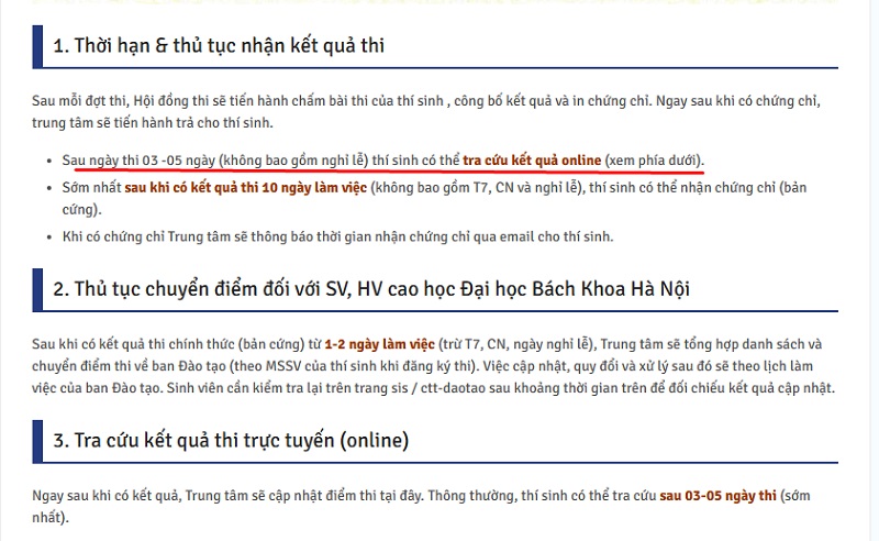 Đại học Bách khoa HN công bố điểm thi VSTEP sau 3-5 ngày