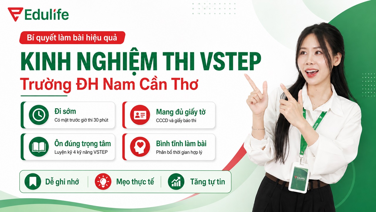 Kinh nghiệm thi VSTEP trường ĐH Nam Cần Thơ giúp thí sinh tự tin bứt phá điểm số