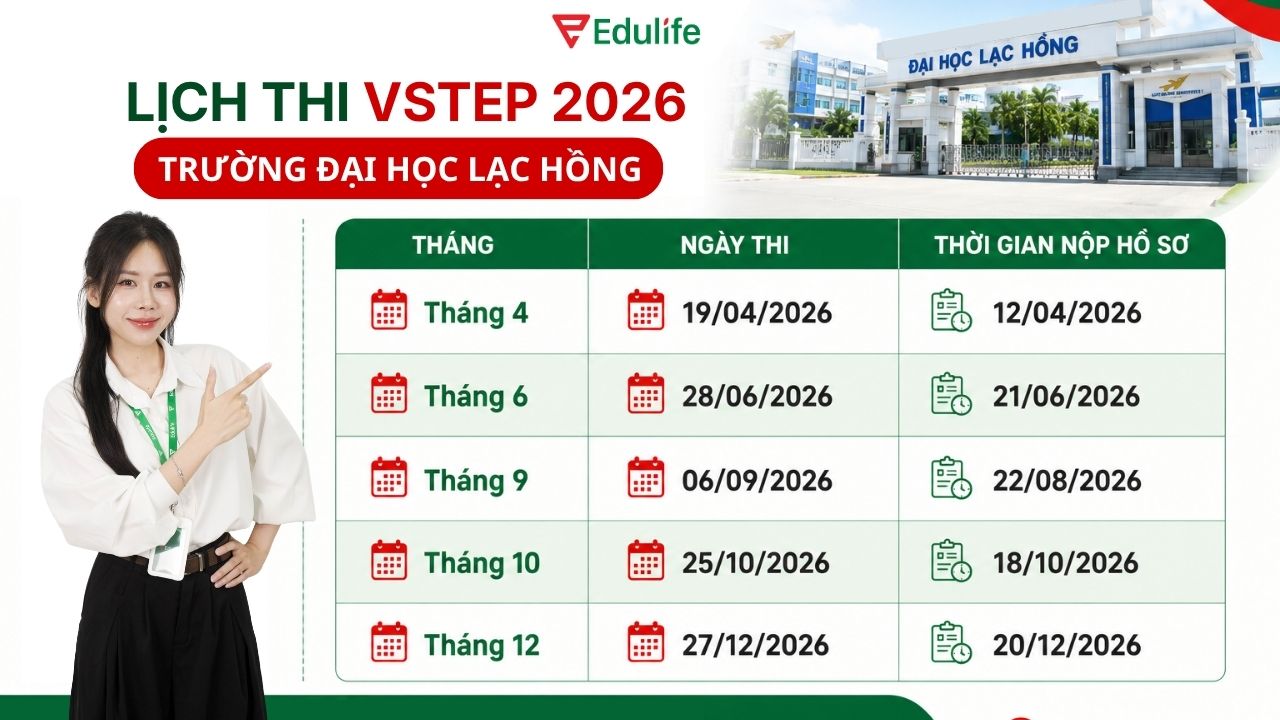 Lịch thi VSTEP dự kiến năm 2026 tại trường Đại học Lạc Hồng Lịch thi VSTEP dự kiến năm 2026 tại trường Đại học Lạc Hồng