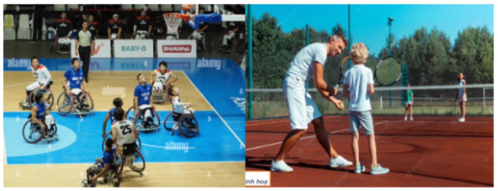 So sánh tranh Aptis Speaking Part 3 bóng rổ xe lăn và chơi tennis