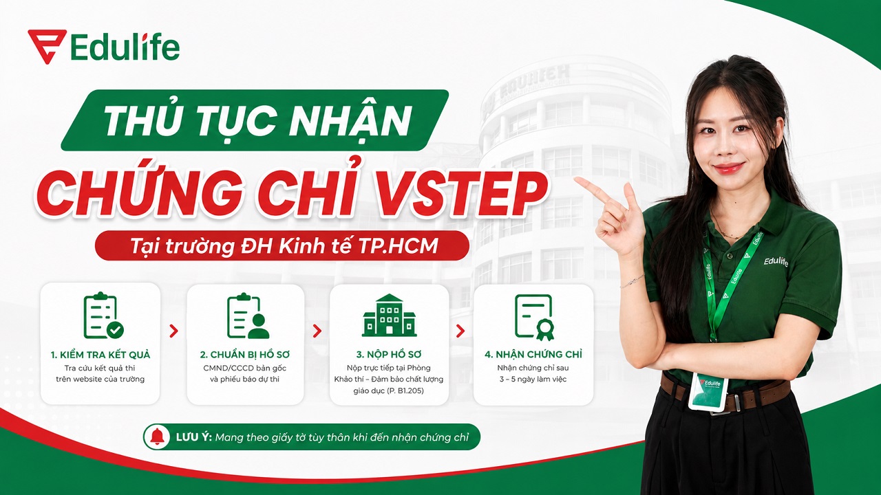Thủ tục nhận chứng chỉ VSTEP tại trường Đại học Kinh tế TP.HCM