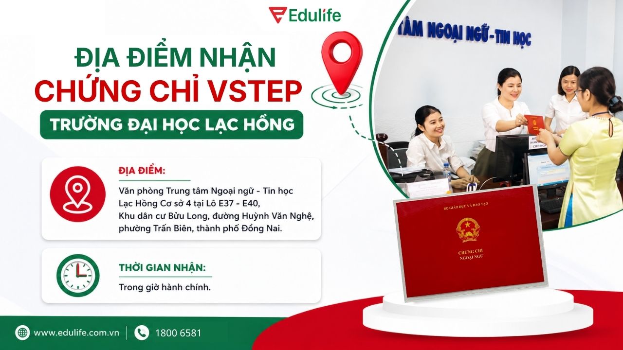 Thí sinh đến nhận chứng chỉ VSTEP tại Trung tâm Ngoại ngữ - Tin học Lạc Hồng