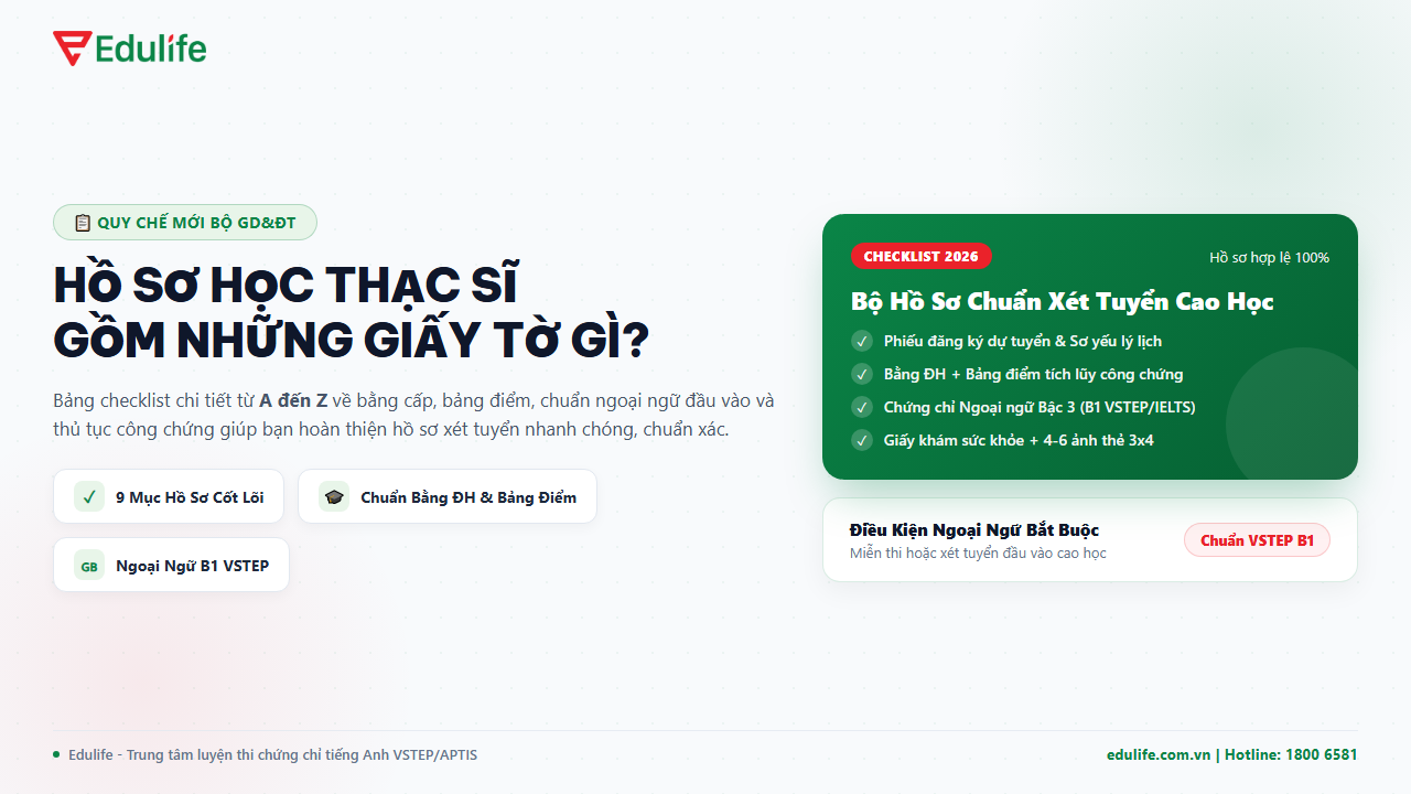 Hồ sơ học thạc sĩ gồm những giấy tờ gì theo quy định mới