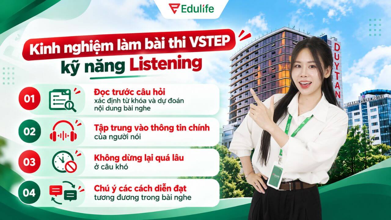 Thí sinh hãy đọc trước câu hỏi để xác định từ khóa và nội dung chính cần nghe