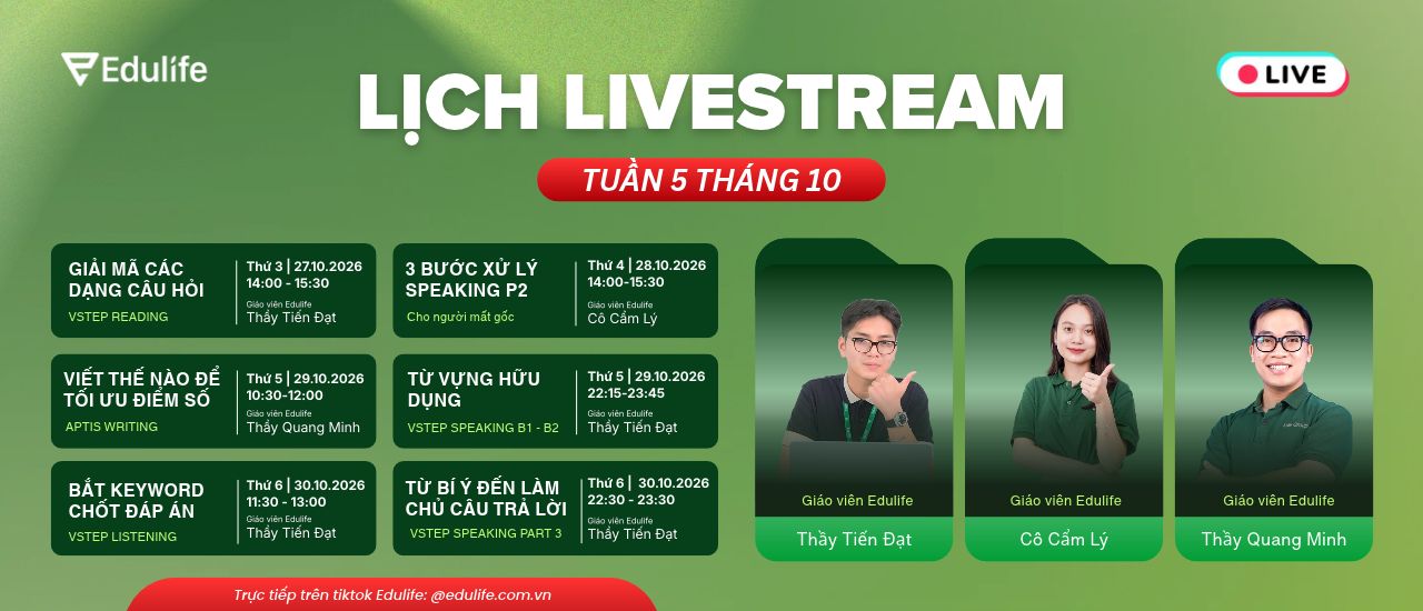 Lịch live tuần 5 tháng 10