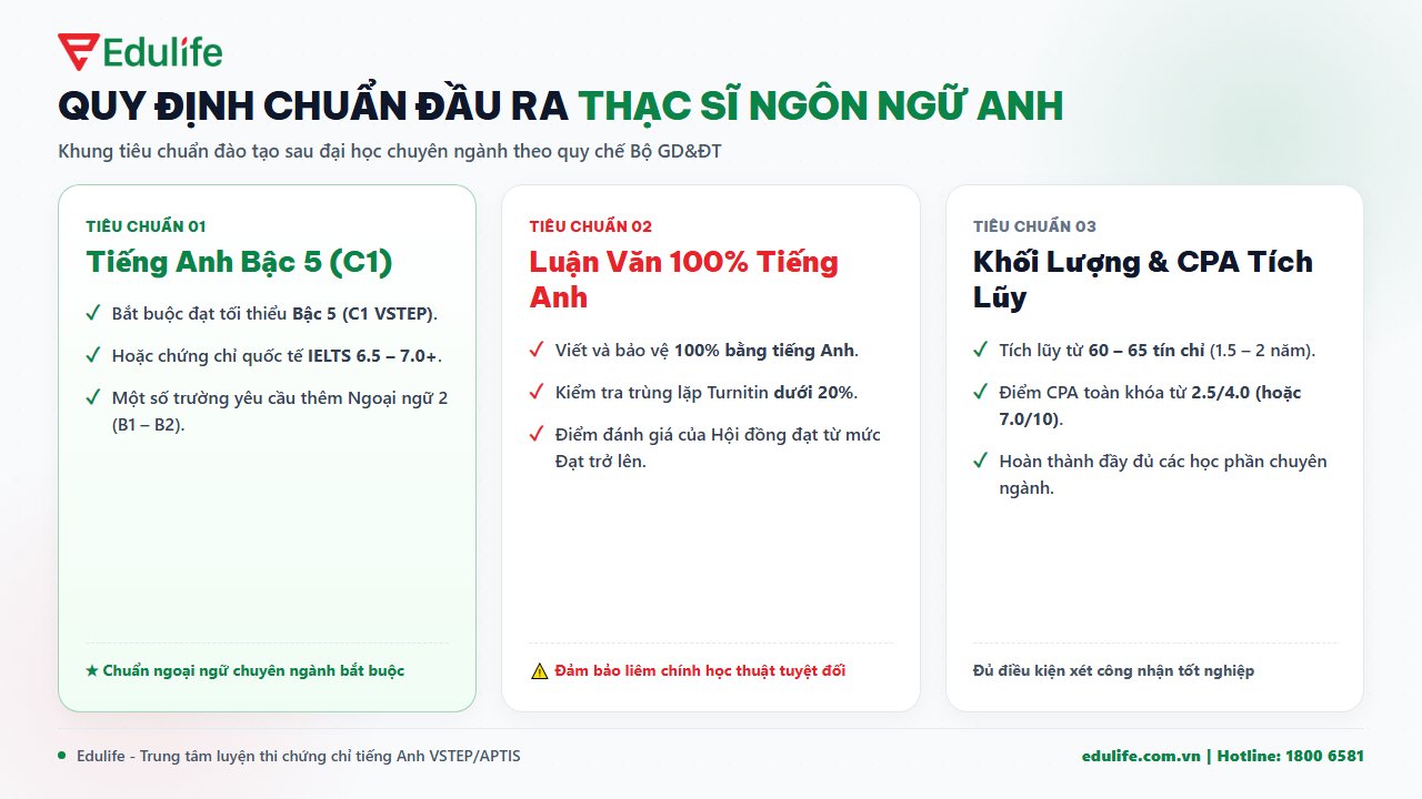 Tổng quan quy định chuẩn đầu ra Thạc sĩ Ngôn ngữ Anh theo Bộ GD&ĐT