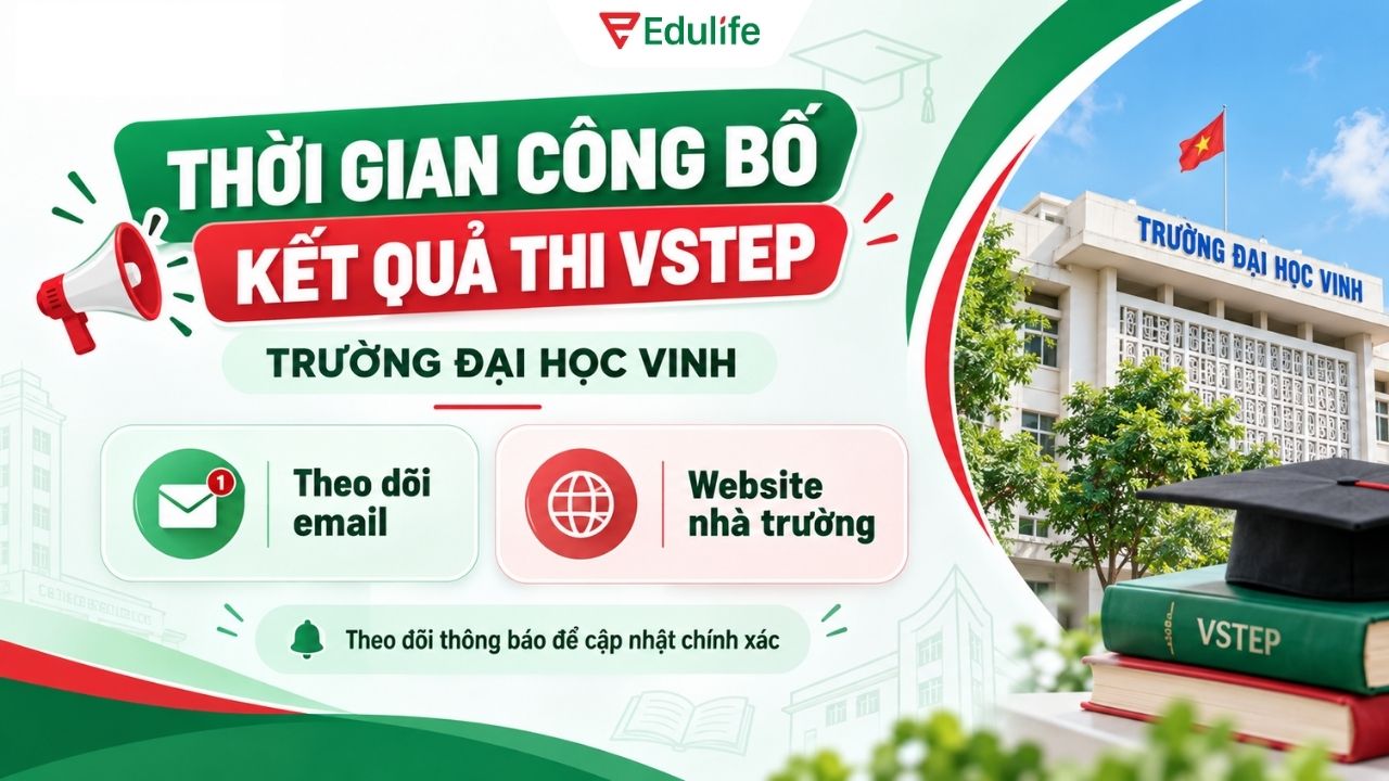 Thí sinh theo dõi thông báo trên website của Đại học Vinh để cập nhật điểm thi VSTEP